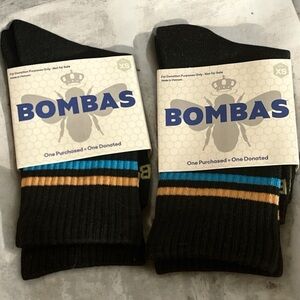 New BOMBAS black Crew. Socks size XS 4-7